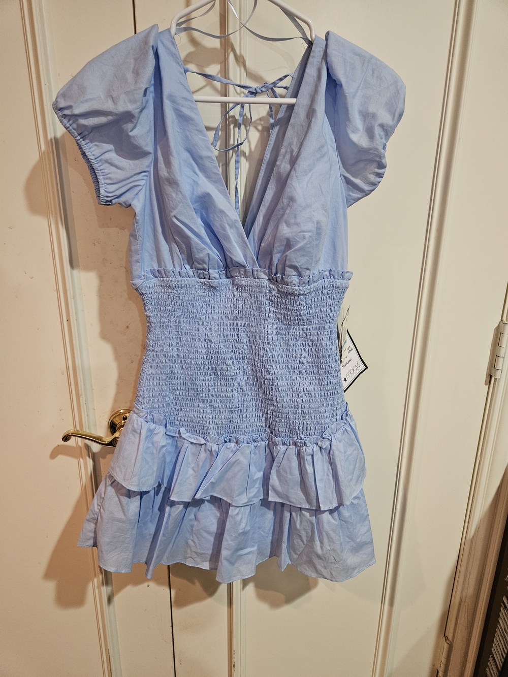 B Darlin Light Blue Sleeveless Dress with Label Detail Size 5/6
